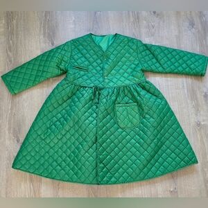 Kelly Green Quilted Kids Coat SZ 160 (L/XL)